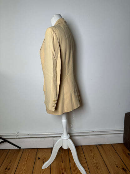 Vintage Gucci Viscose Longline Blazer Beige IT42