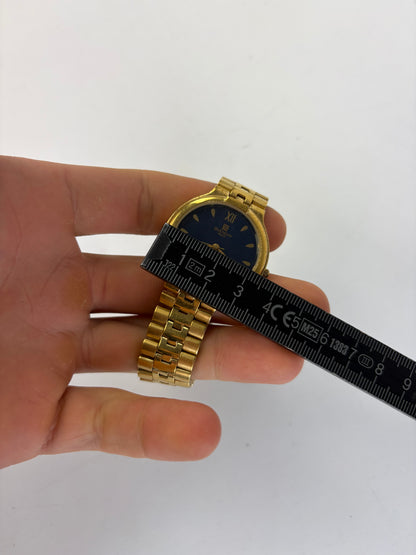 Vintage Givenchy 4G Logo Quartz Bracelet Watch c. Late 1980s Gold Blue