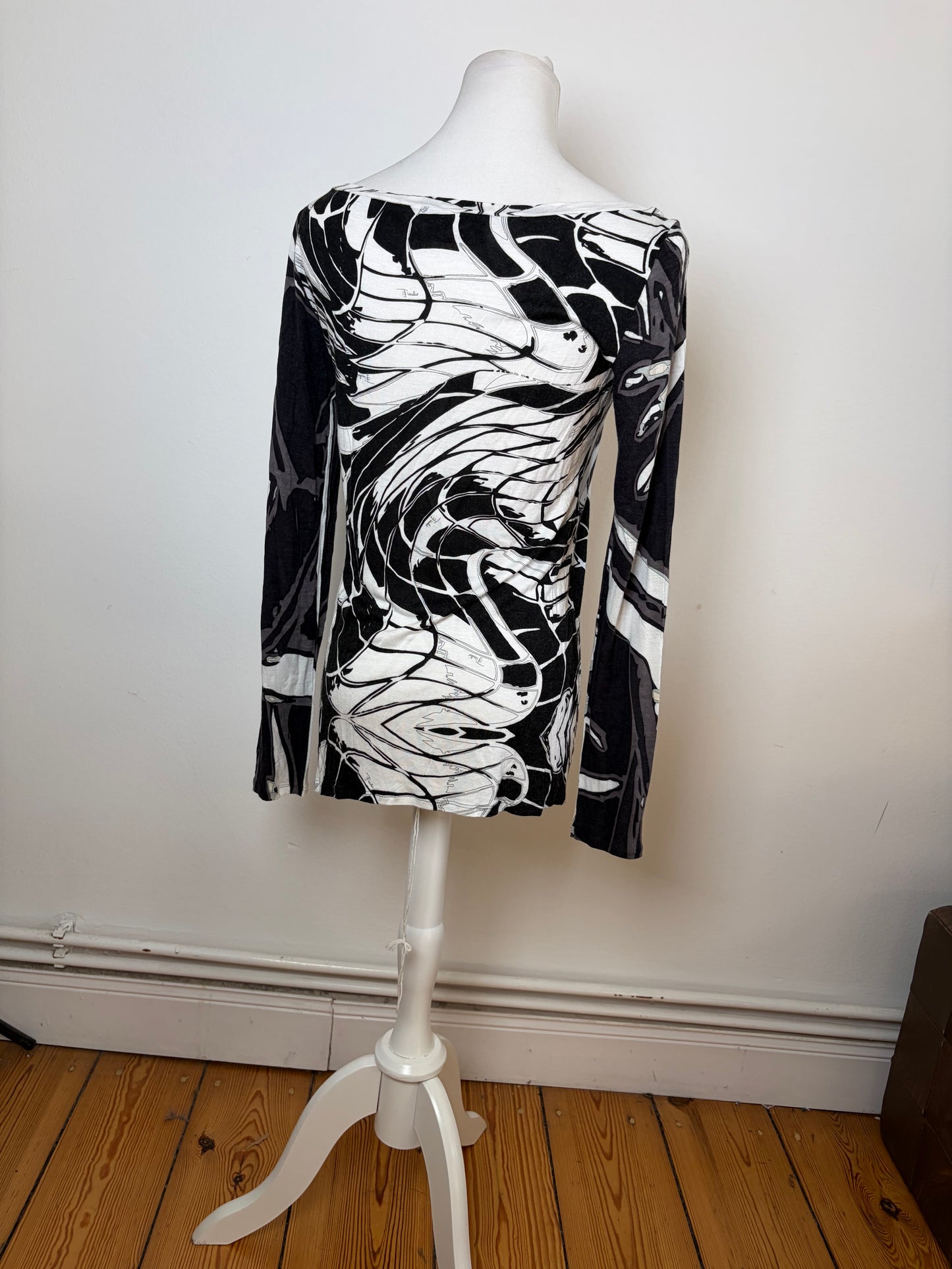 Vintage Pucci Viscose Top Black White S