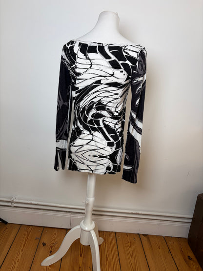 Vintage Pucci Viscose Top Black White S