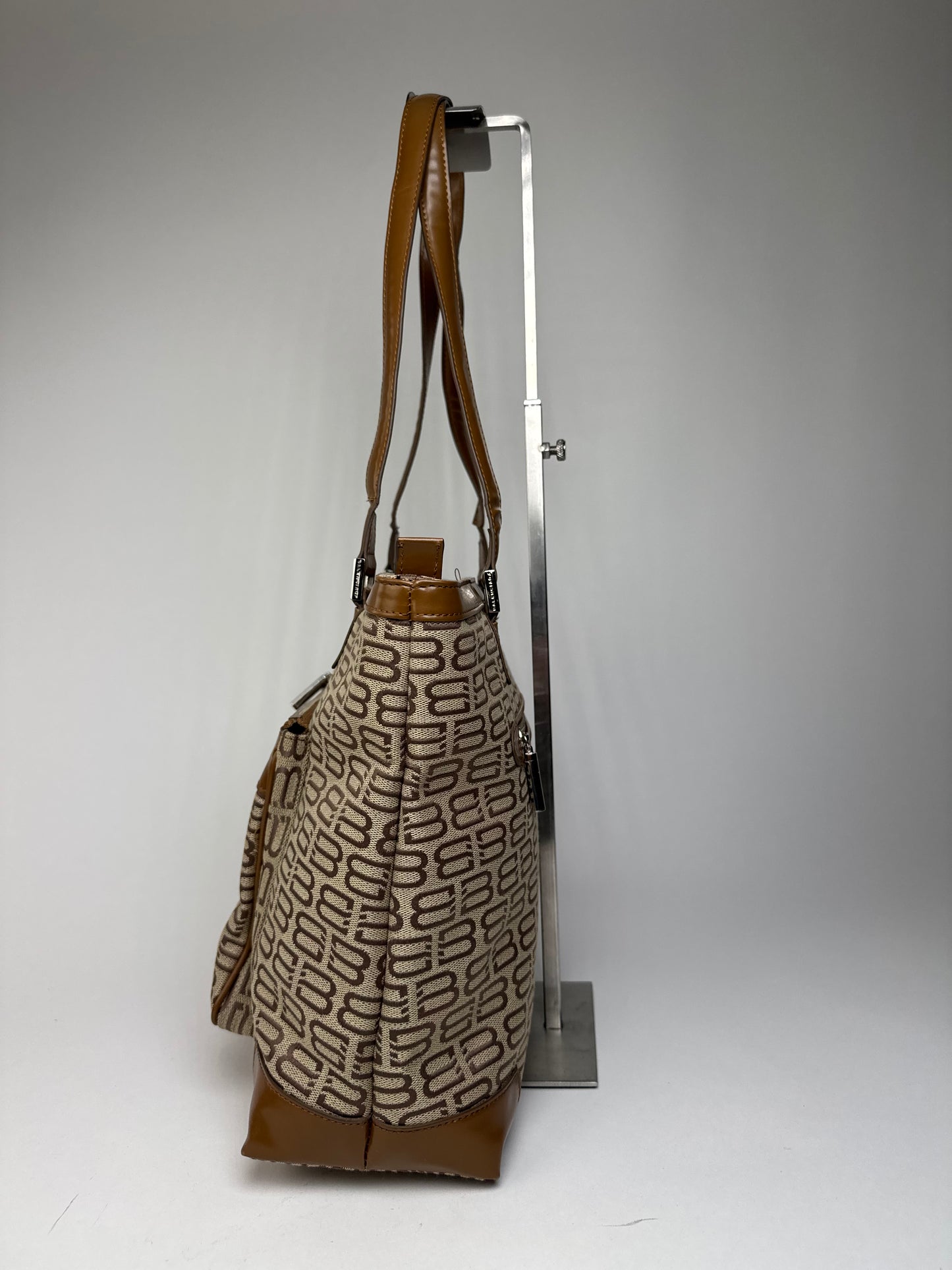 Vintage Balenciaga Monogram Handbag Beige Brown