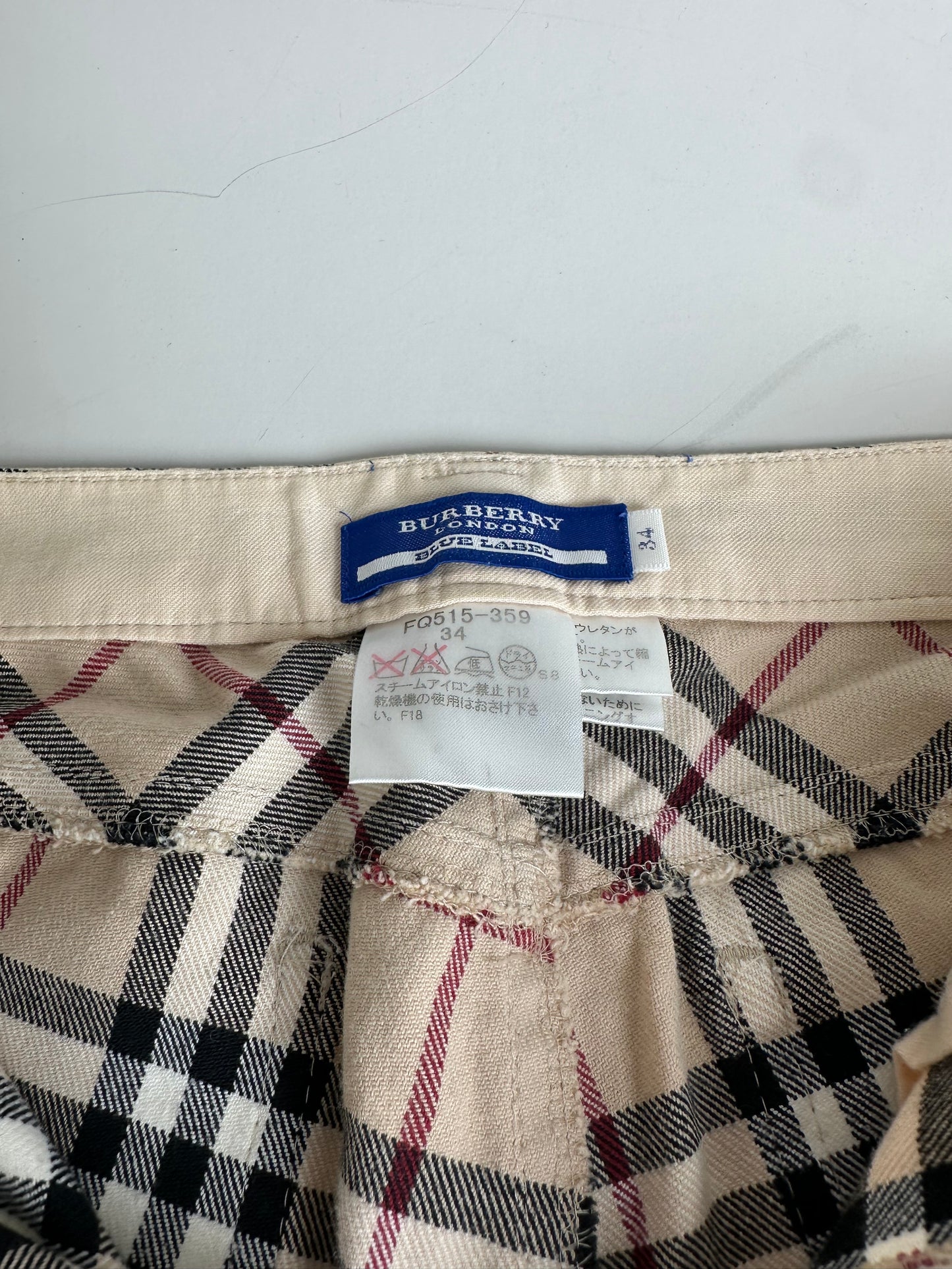 Vintage Burberry Nova Check Trousers Beige XS