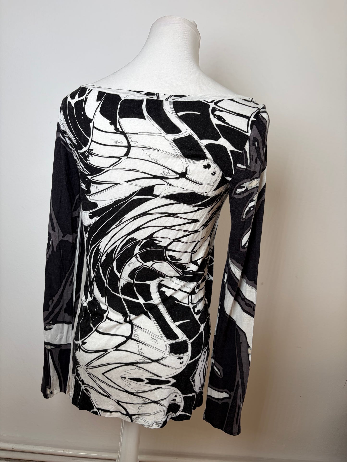 Vintage Pucci Viscose Top Black White S