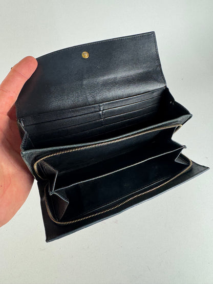 Vintage Bottega Veneta Intrecciato leather wallet black