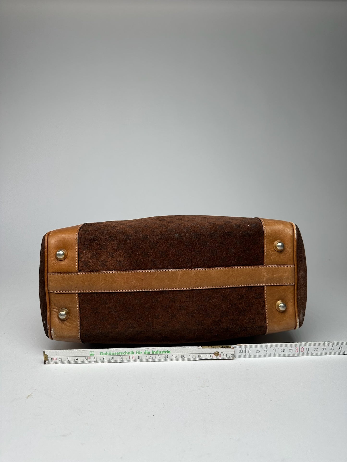 Vintage Celine Paris Suede leather Monogram Bag brown