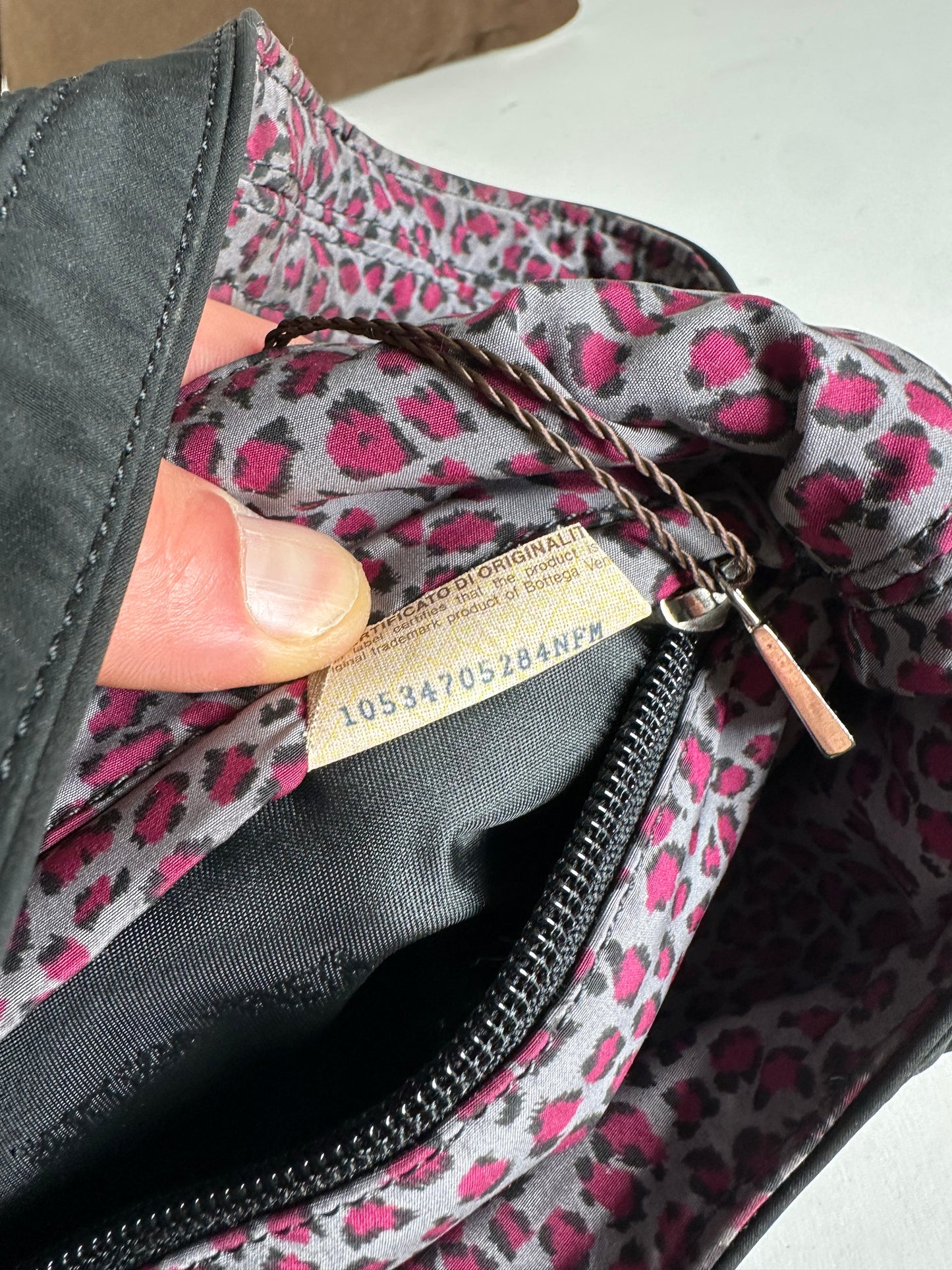 Vintage Bottega Veneta Reversible Nylon Hobo Bag Leopard Pink Black