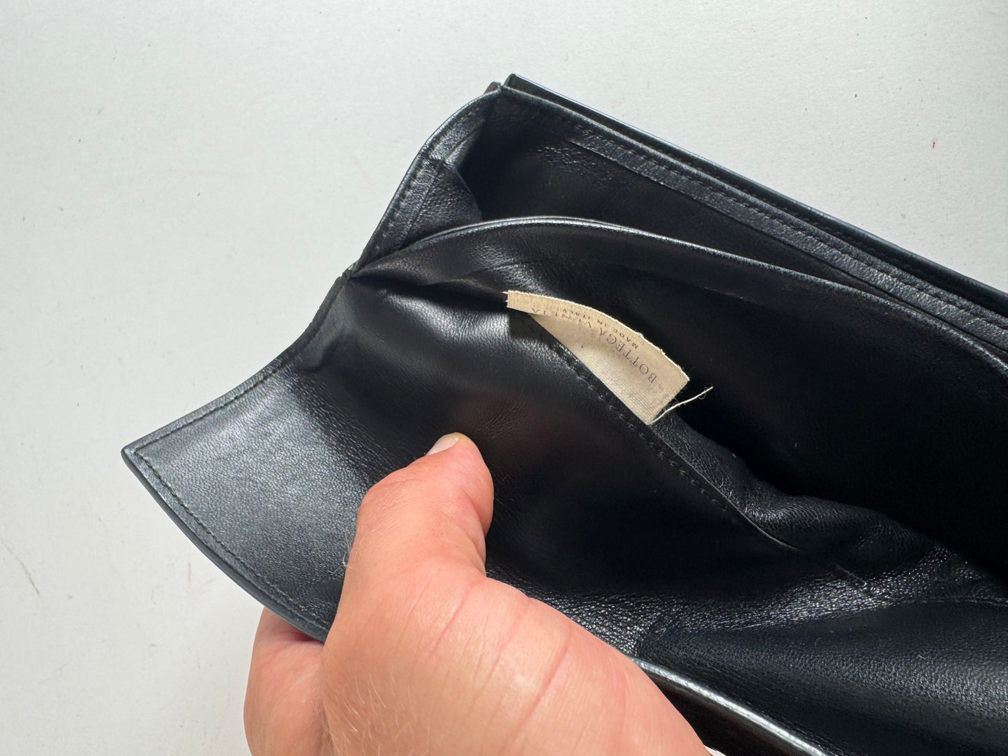 Vintage Bottega Veneta Intrecciato leather wallet black