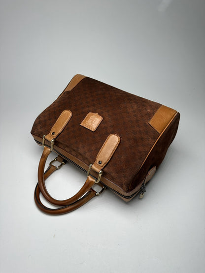 Vintage Celine Paris Suede leather Monogram Bag brown
