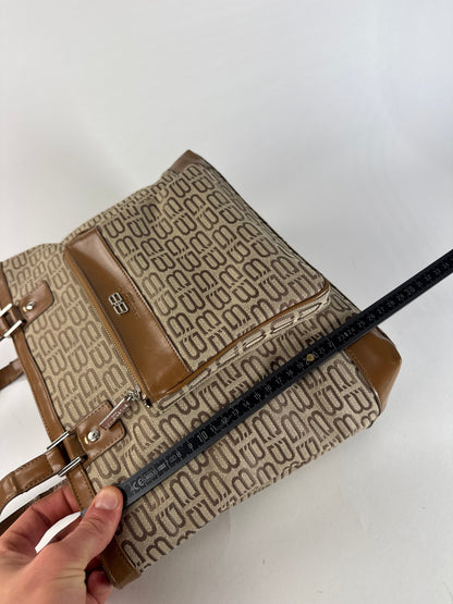 Vintage Balenciaga Monogram Handbag Beige Brown