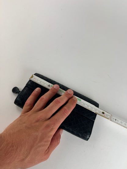 Vintage Bottega Veneta Intrecciato leather wallet black