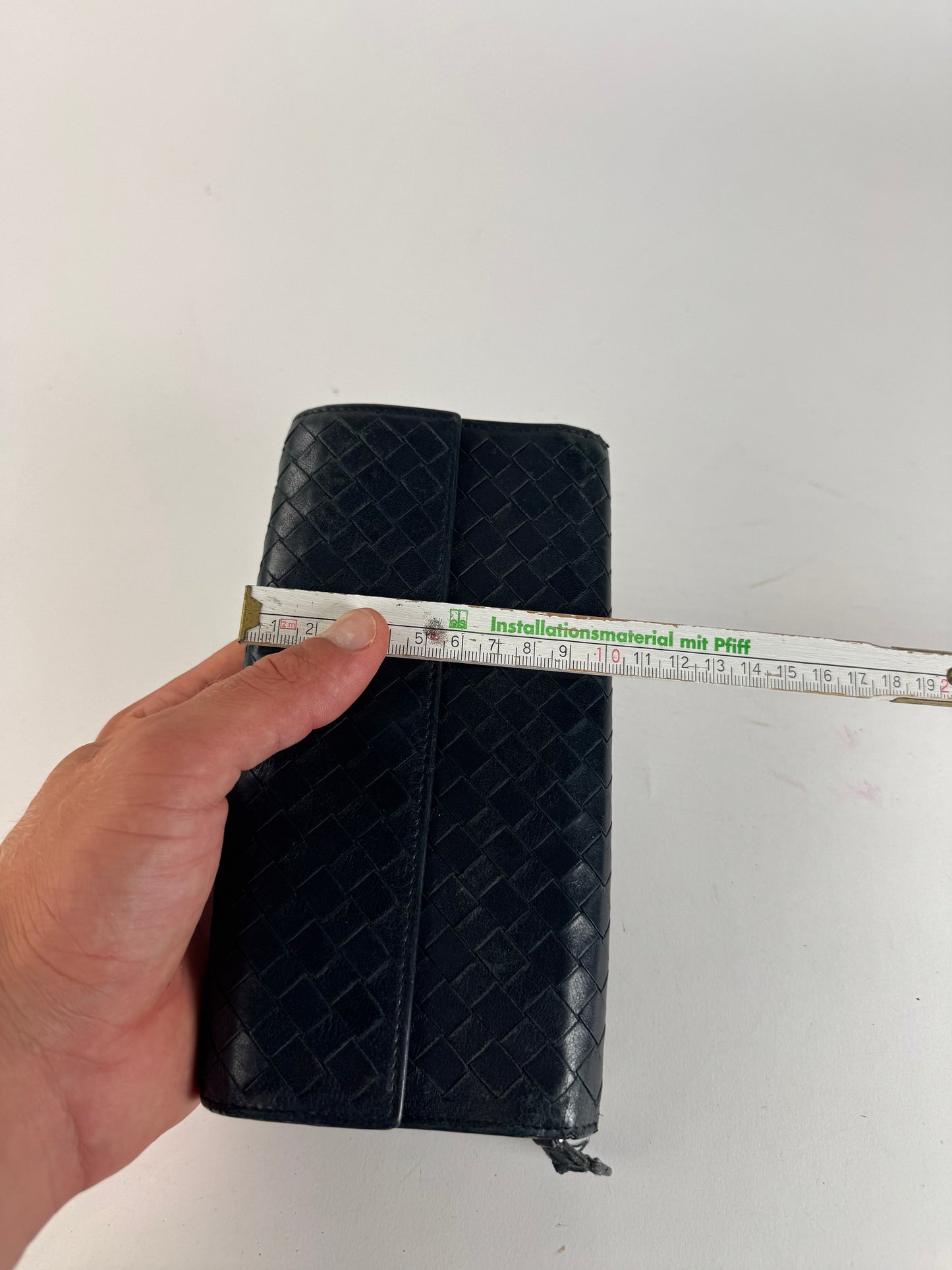 Vintage Bottega Veneta Intrecciato leather wallet black