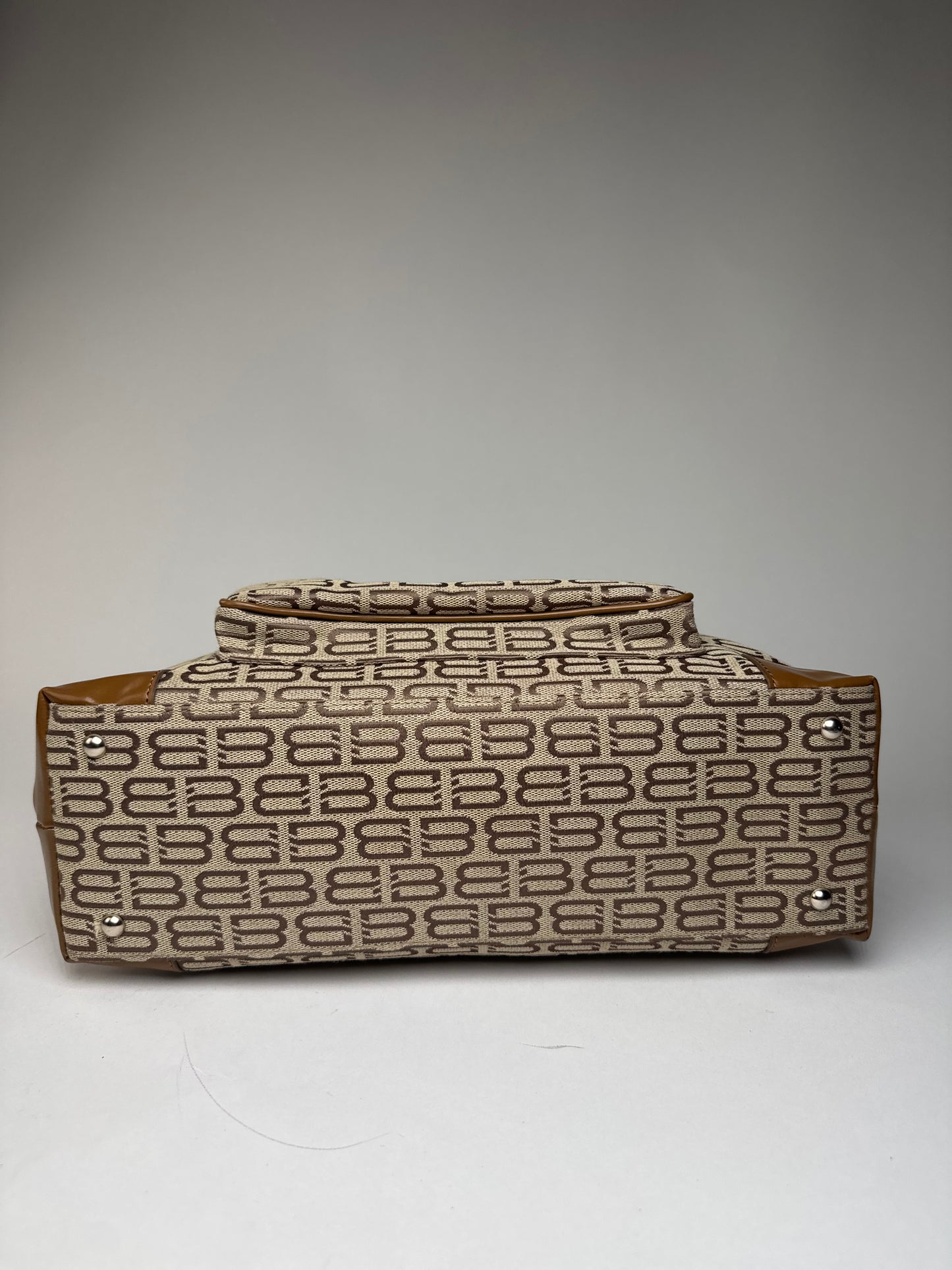 Vintage Balenciaga Monogram Handbag Beige Brown