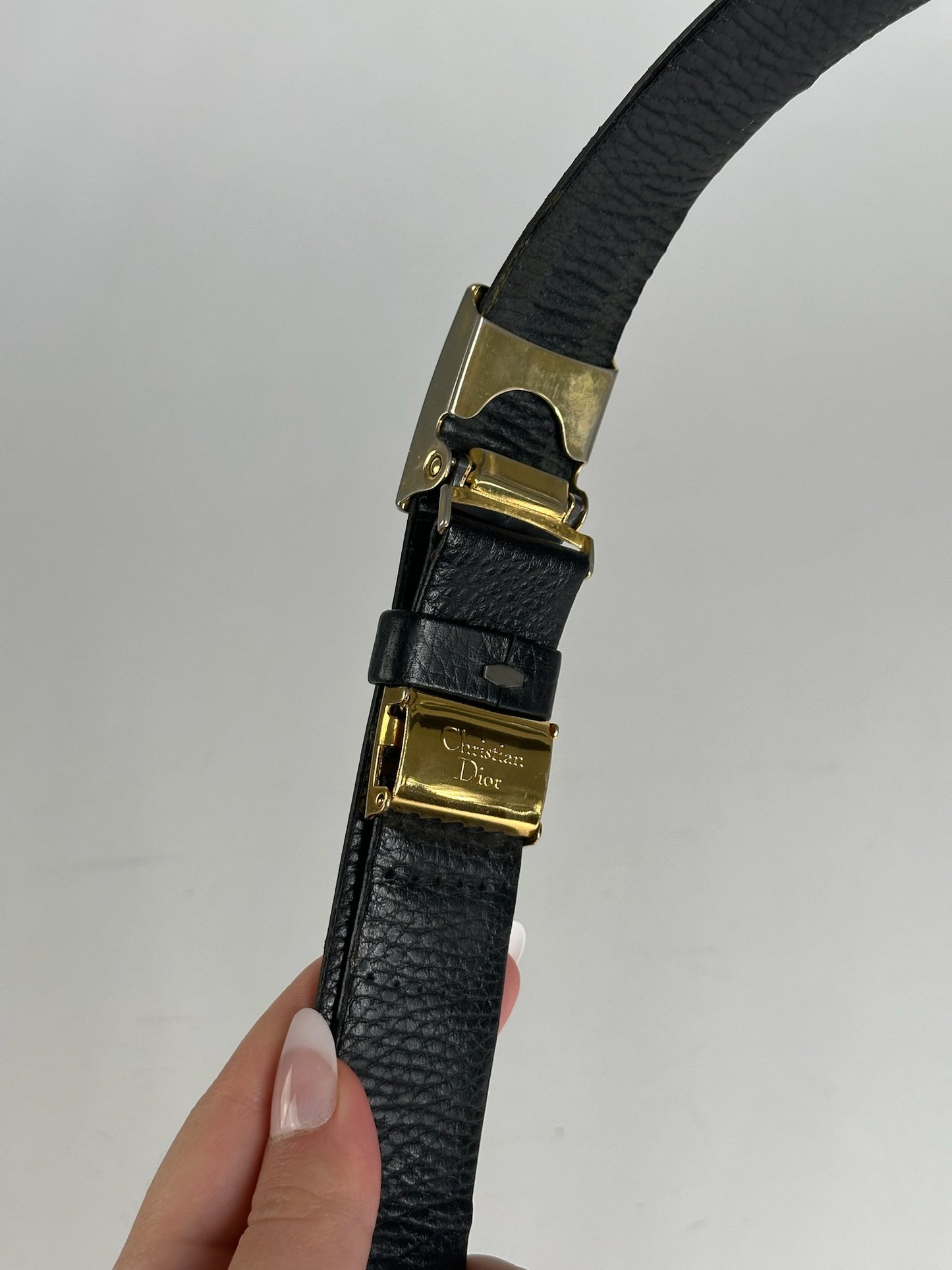 Vintage Dior leather belt black