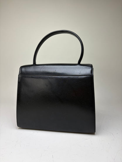 Vintage Givenchy Structured Leather Bag Black Gold