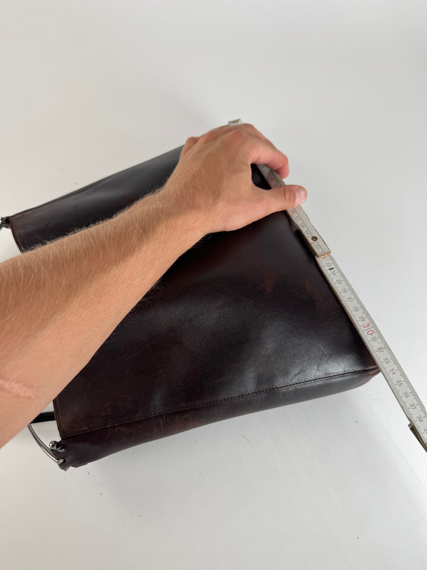 Sac fourre-tout seau vintage en cuir Gucci marron