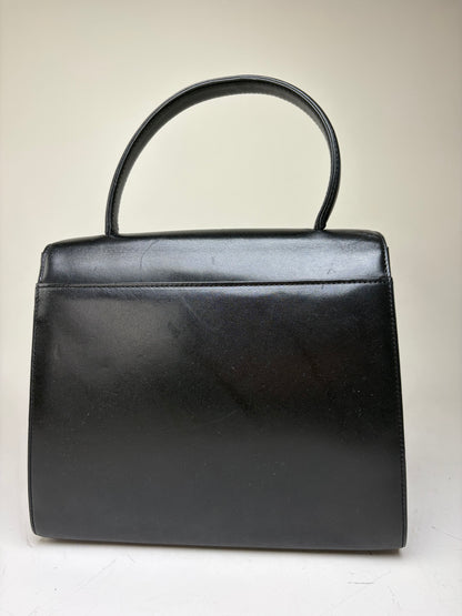 Vintage Givenchy Structured Leather Bag Black Gold