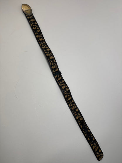 Vintage Dior Oblique Monogram Belt Beige Navy