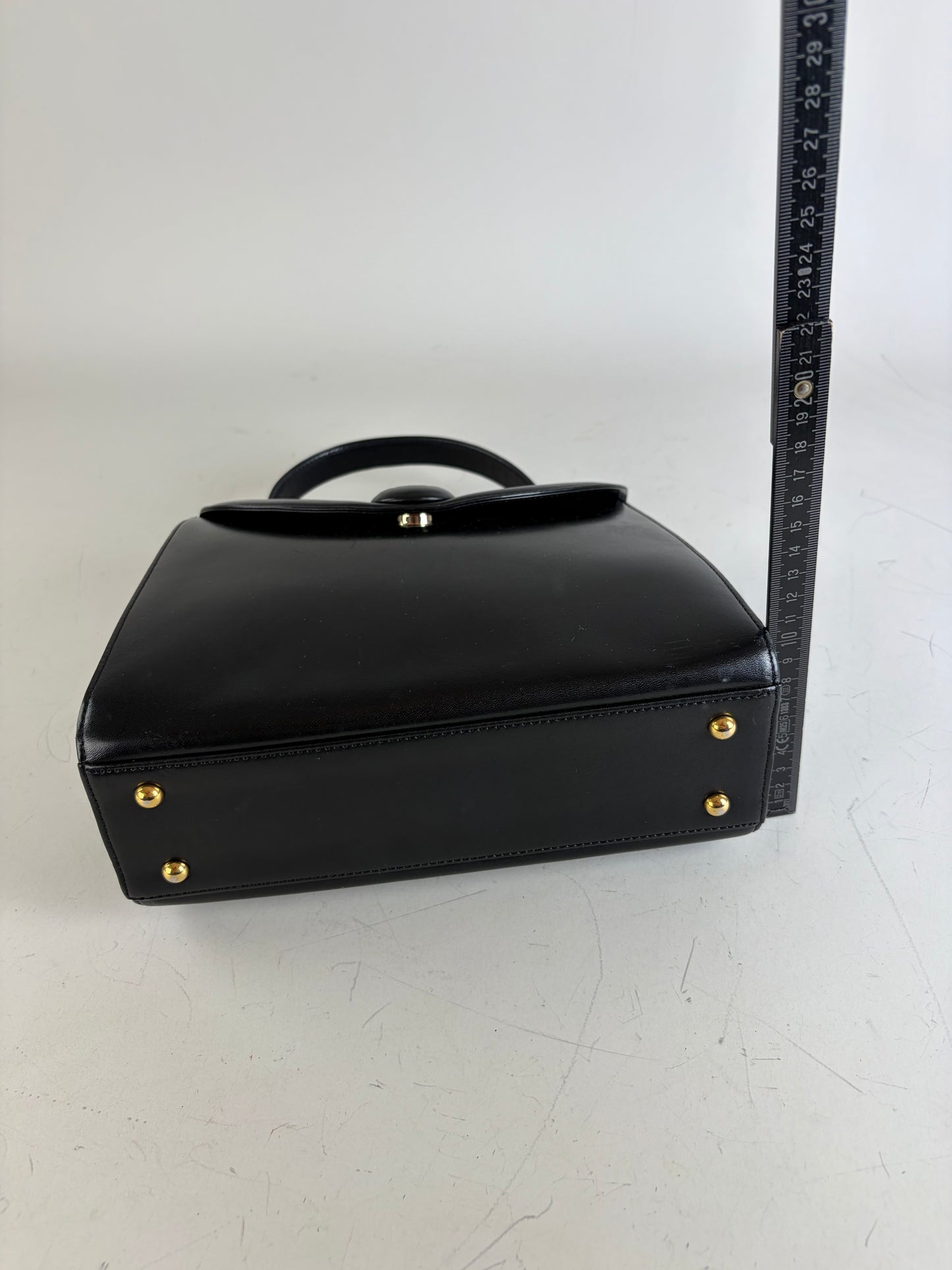 Vintage Givenchy Structured Leather Bag Black Gold