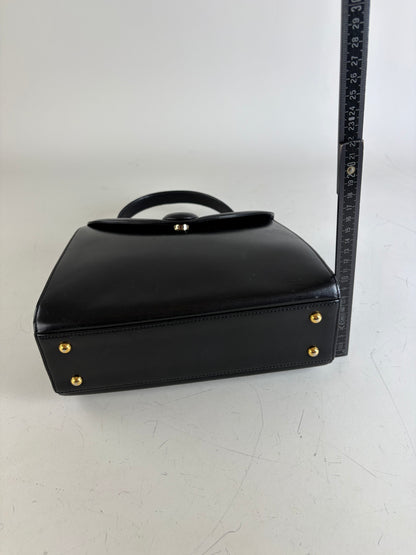 Vintage Givenchy Structured Leather Bag Black Gold