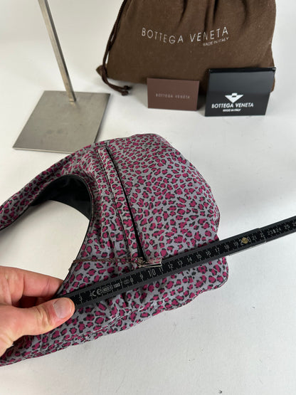 Vintage Bottega Veneta Reversible Nylon Hobo Bag Leopard Pink Black