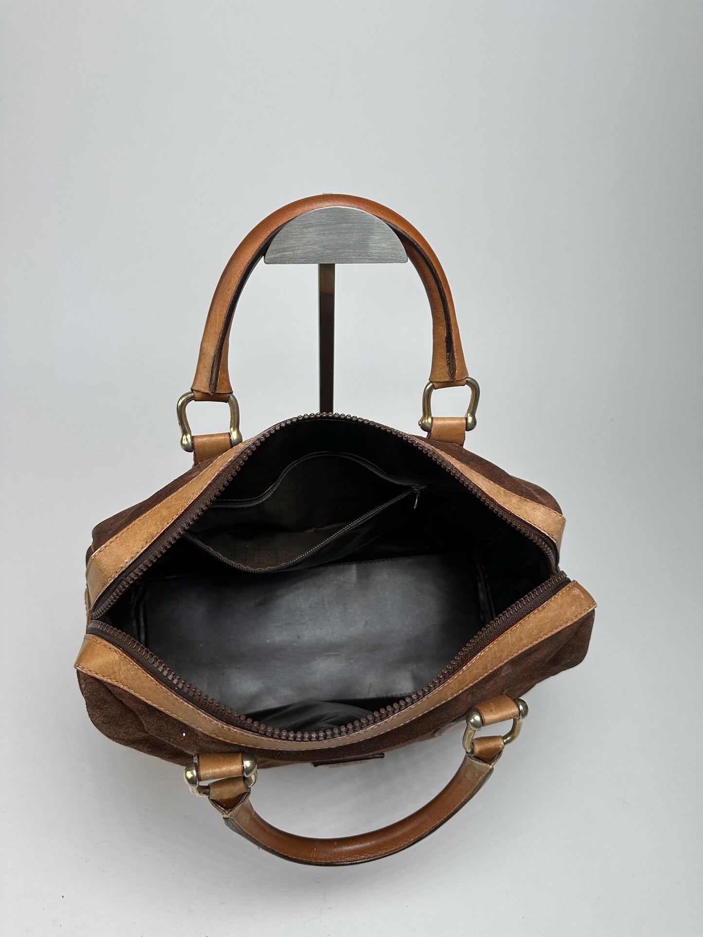 Vintage Celine Paris Suede leather Monogram Bag brown