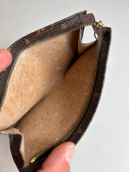 Vintage Louis Vuitton Monogram Canvas Pouch Brown Gold