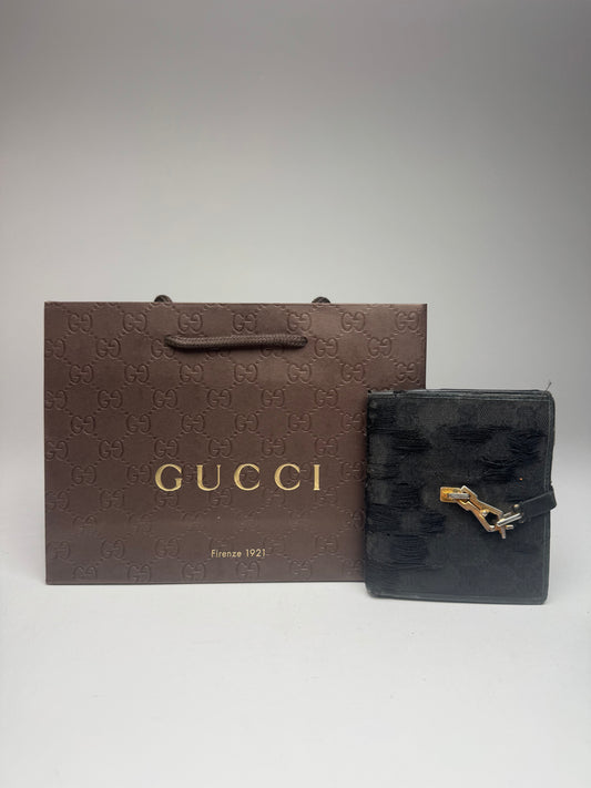 Vintage Gucci Canvas leather wallet black