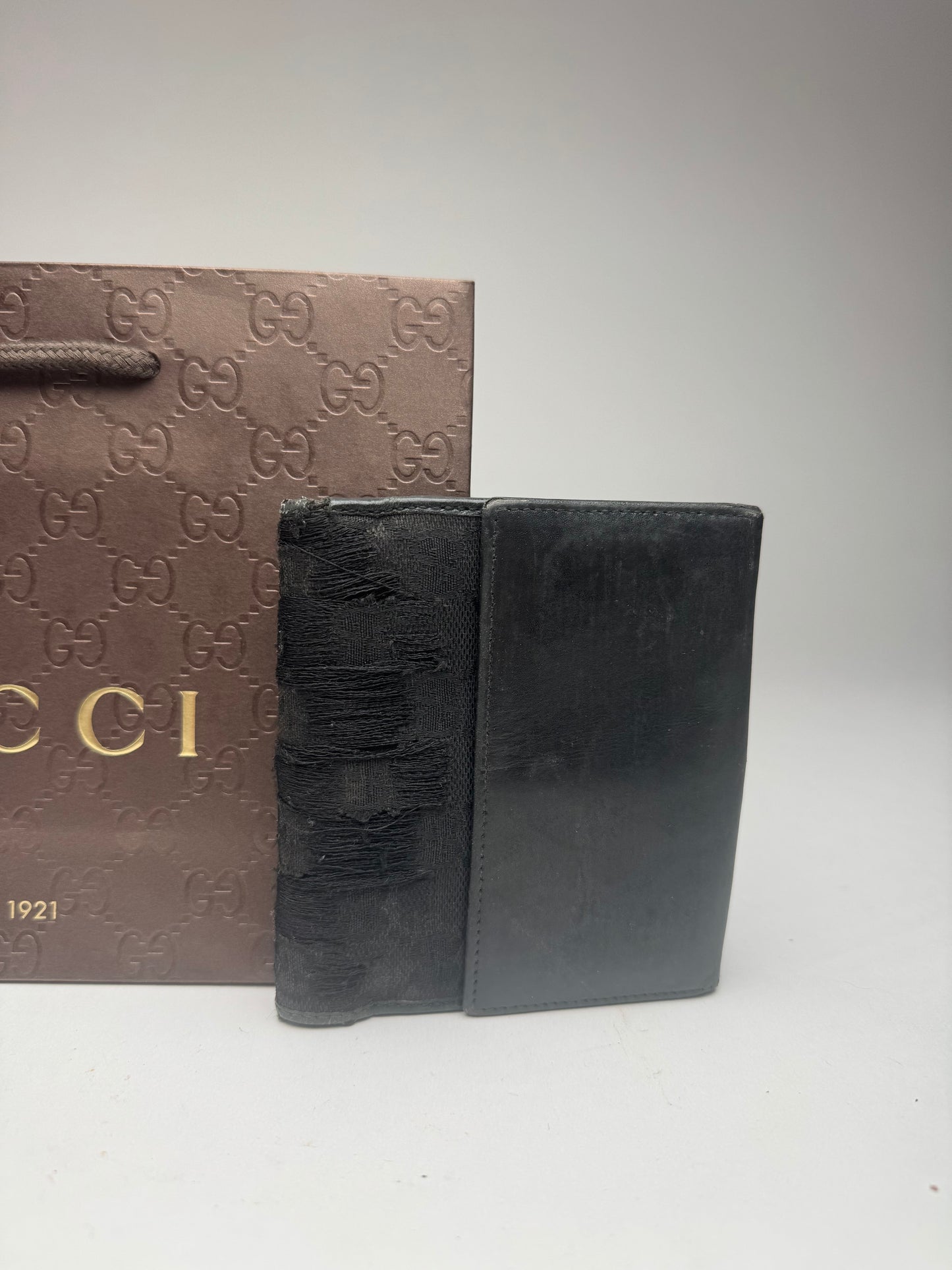 Vintage Gucci Canvas leather wallet black