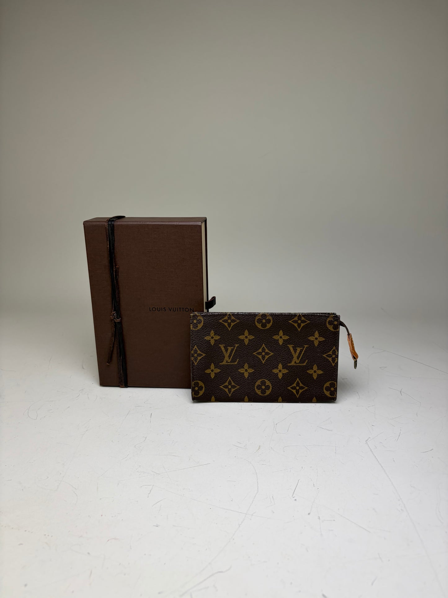 Vintage Louis Vuitton Monogram Canvas Pouch Brown Gold