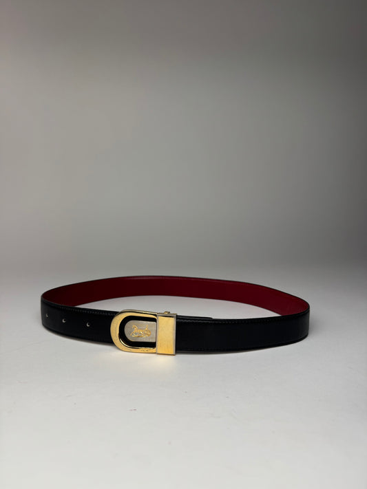 Vintage Celine Paris Leather Belt Black