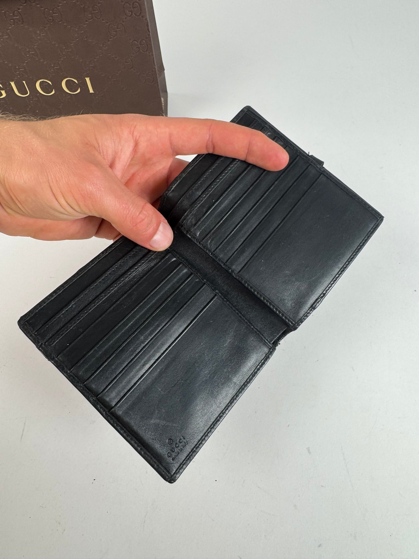 Vintage Gucci Canvas leather wallet black