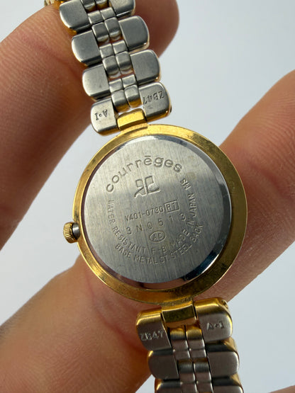 Vintage Courrèges Two-Tone Bracelet Watch c. Late 1980s Gold Silver