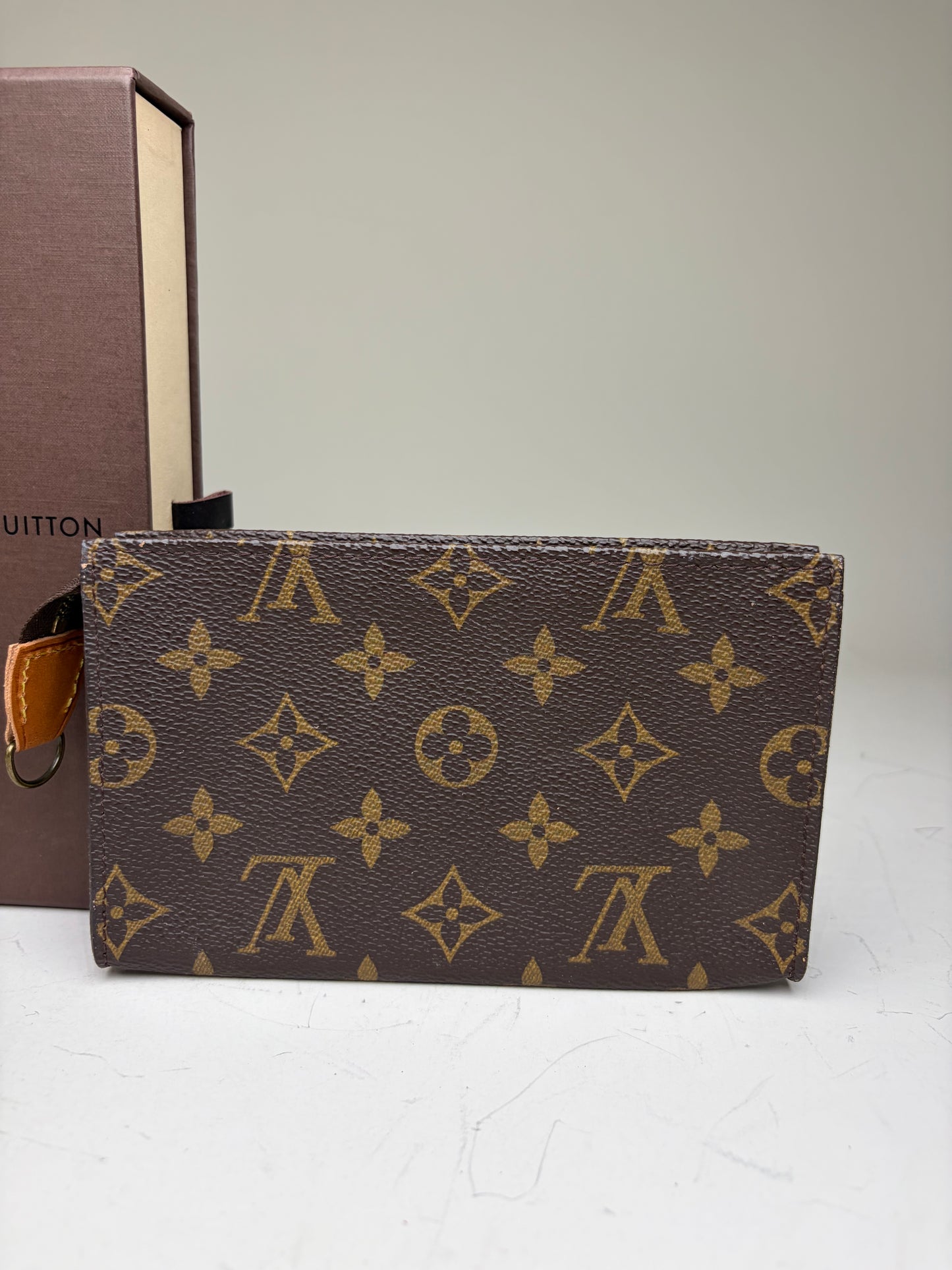 Vintage Louis Vuitton Monogram Canvas Pouch Brown Gold