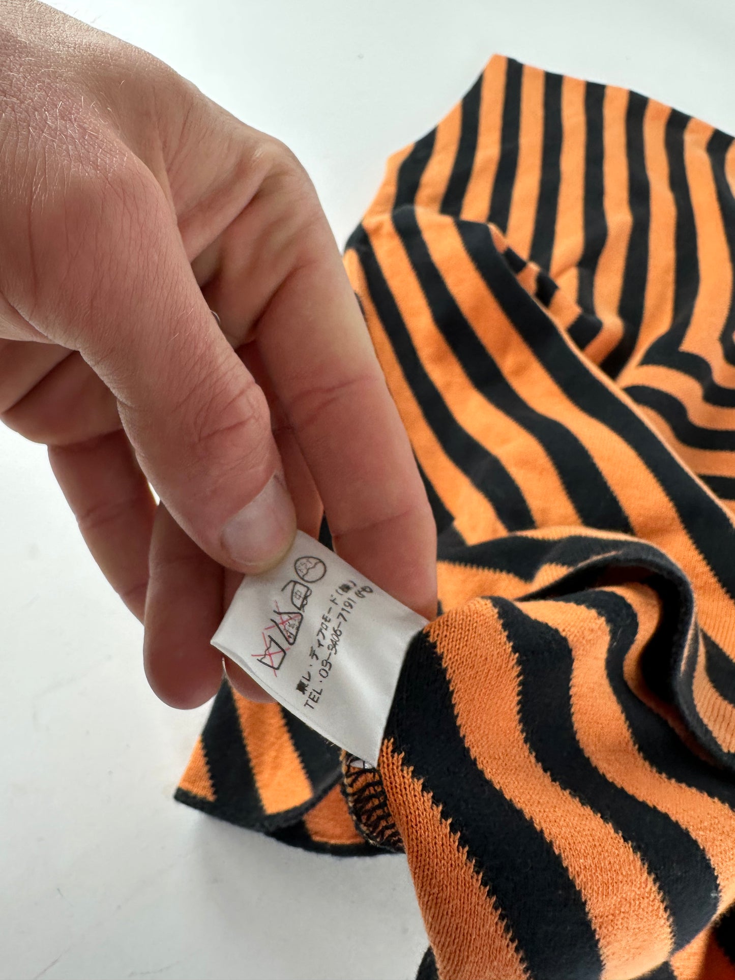 Vintage Givenchy Chevron Striped Sleeveless Top Orange Black M