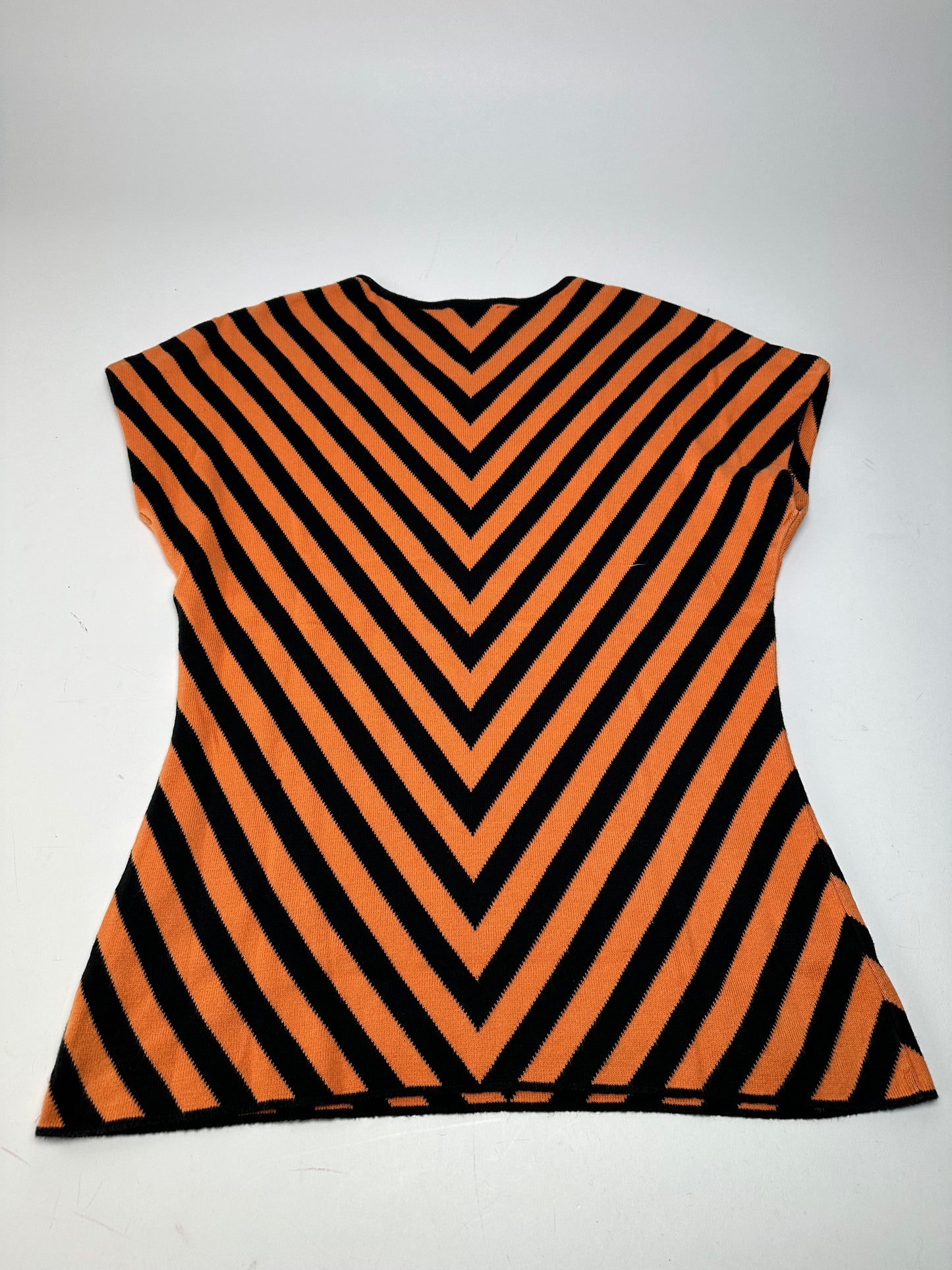 Vintage Givenchy Chevron Striped Sleeveless Top Orange Black M