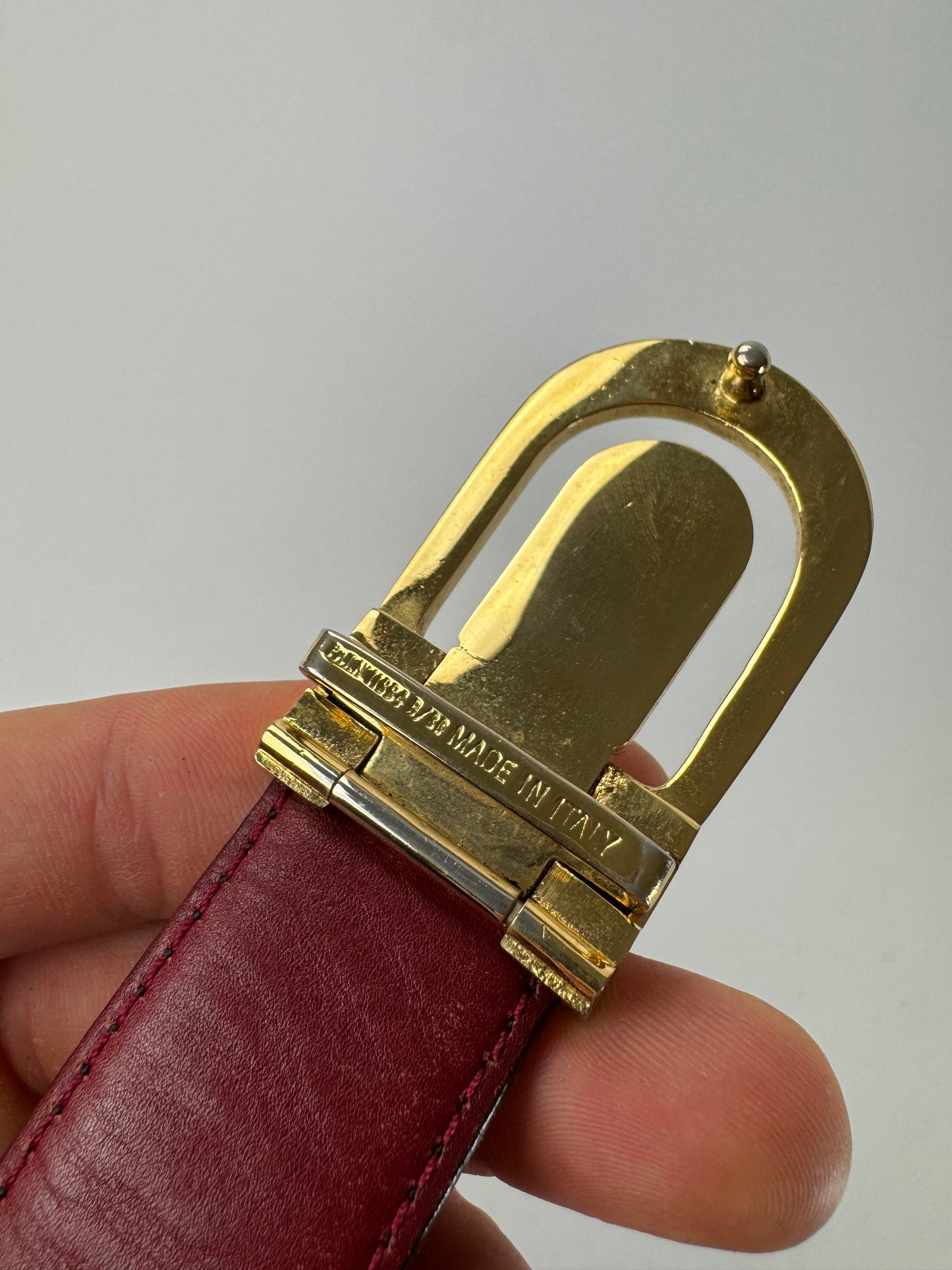 Vintage Celine Paris Leather Belt Black