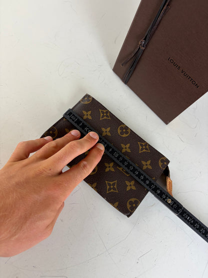 Vintage Louis Vuitton Monogram Canvas Pouch Brown Gold
