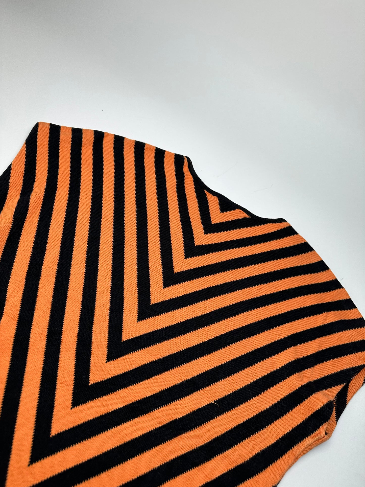 Vintage Givenchy Chevron Striped Sleeveless Top Orange Black M