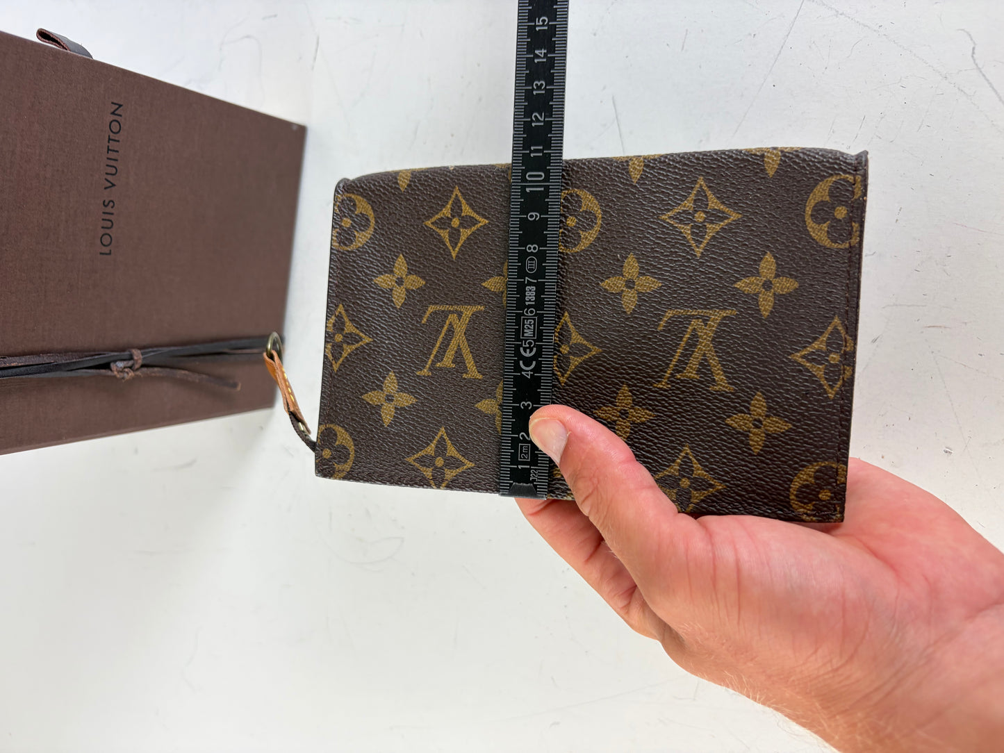 Vintage Louis Vuitton Monogram Canvas Pouch Brown Gold