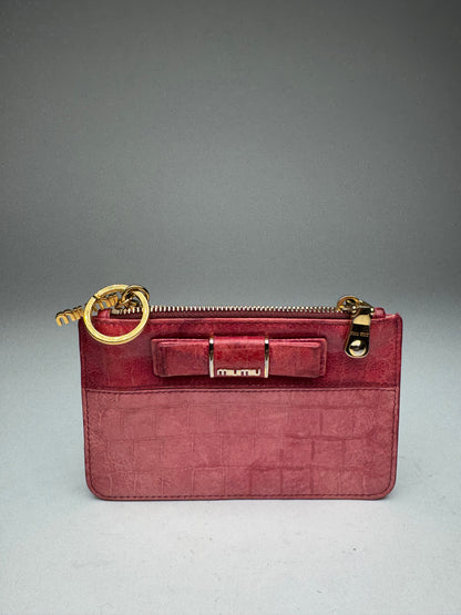 Vintage Miu Miu Leather Card Holder Pink