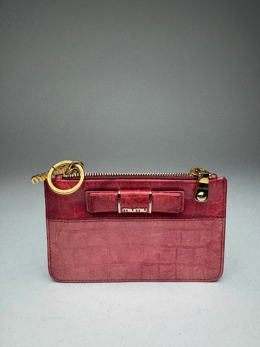 Vintage Miu Miu Leather Card Holder Pink