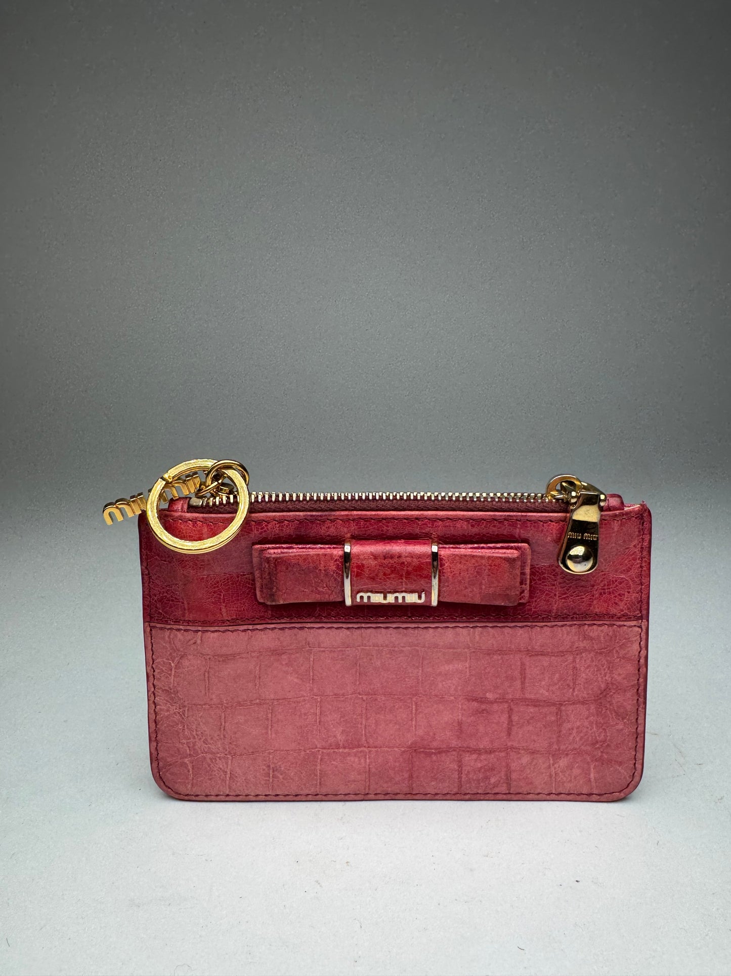 Vintage Miu Miu Leather Card Holder Pink