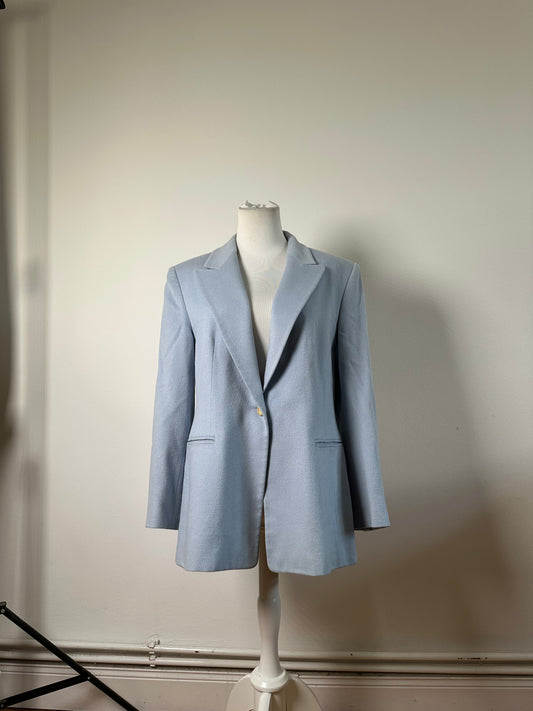 Vintage Celine Cashmere Angora Blazer Light Blue XL