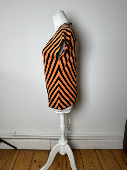 Vintage Givenchy Chevron Striped Sleeveless Top Orange Black M