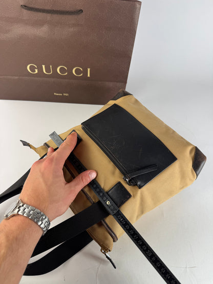 Vintage Gucci Canvas/Leather Handbag Camel Brown