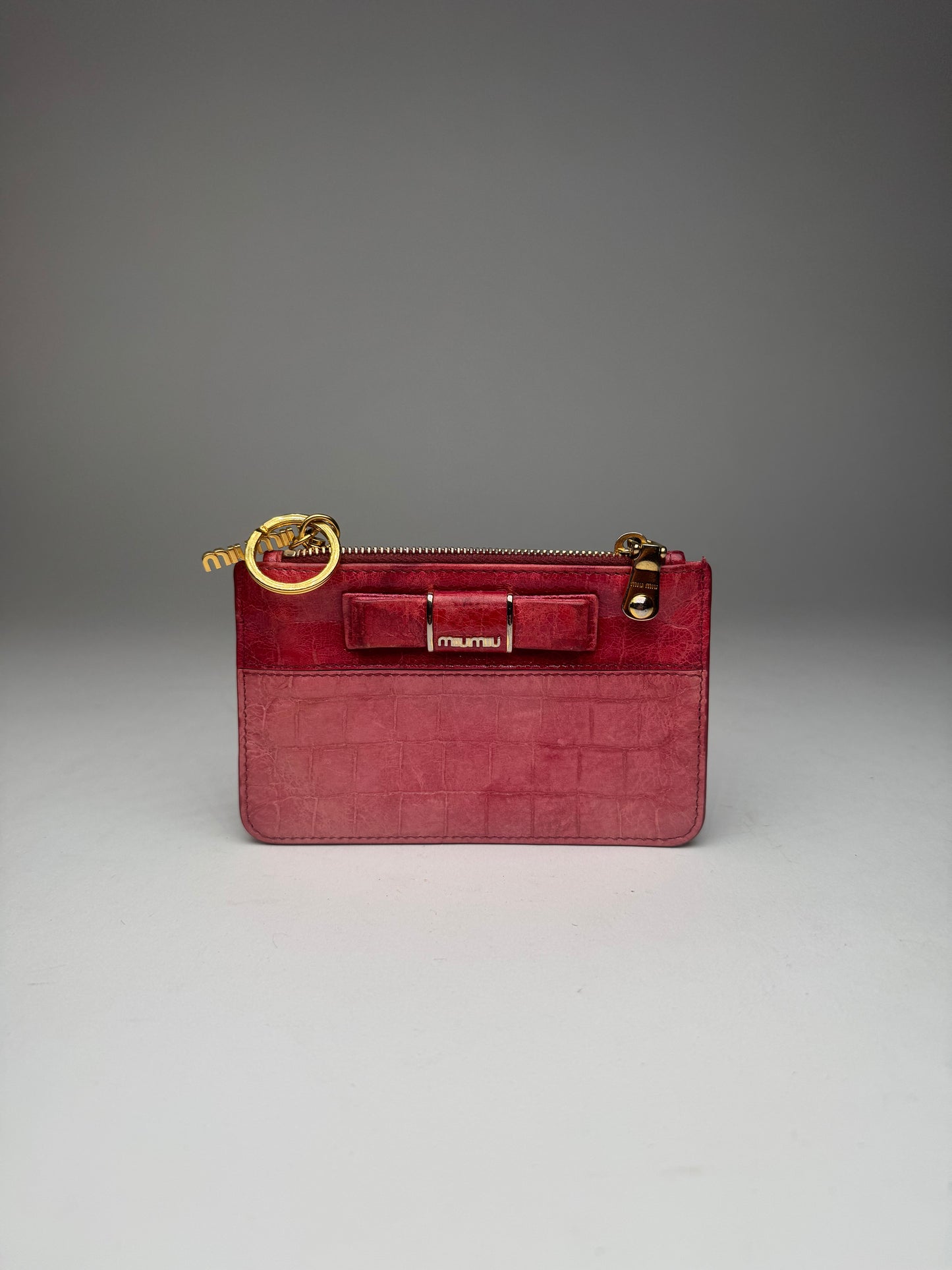 Vintage Miu Miu Leather Card Holder Pink