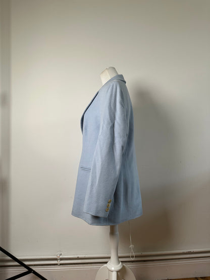Vintage Celine Cashmere Angora Blazer Light Blue XL