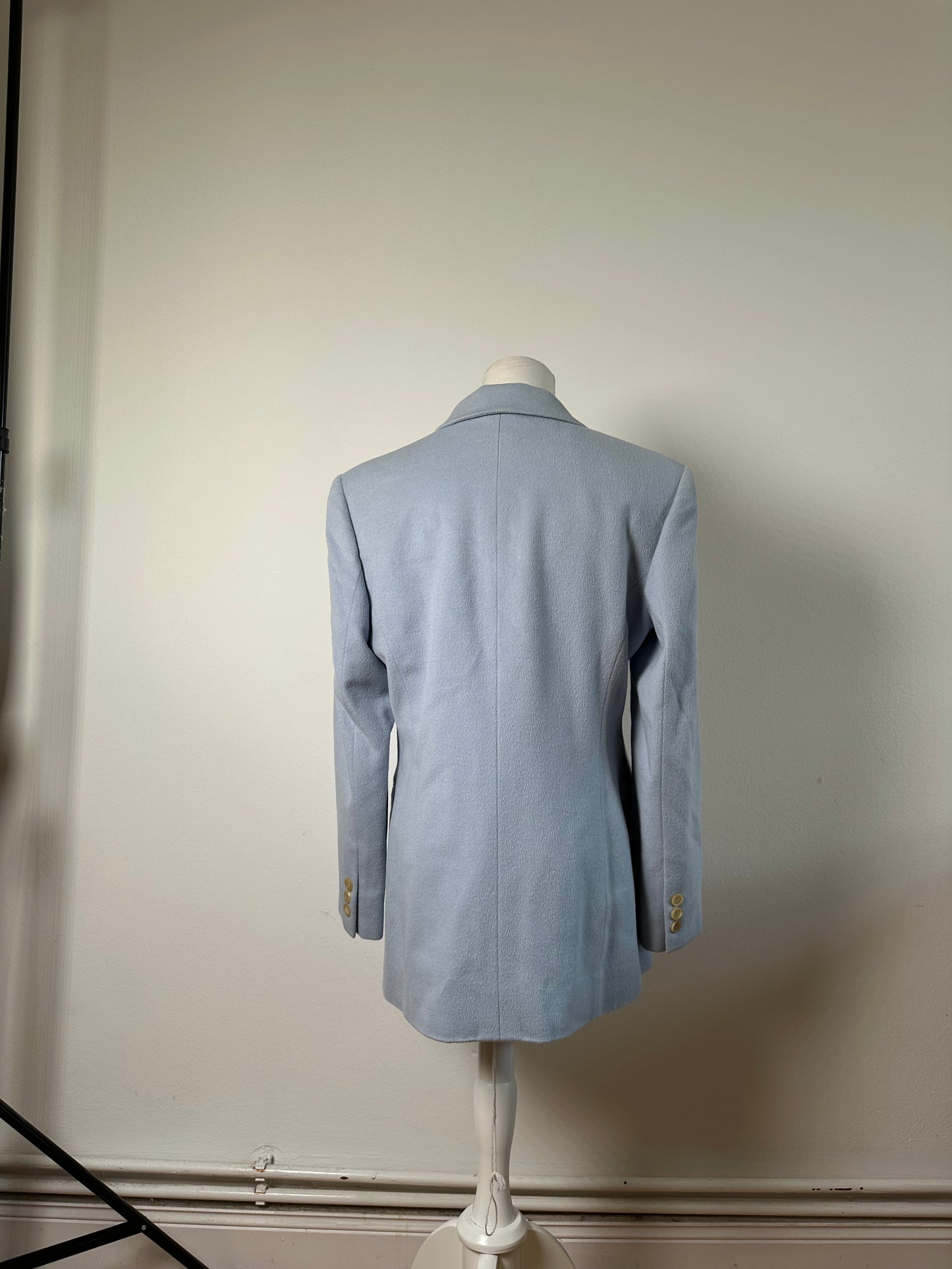 Vintage Celine Cashmere Angora Blazer Light Blue XL
