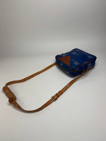 Vintage Louis Vuitton Americas Cup 2000 Leather Crossbody Bag Blue Brown