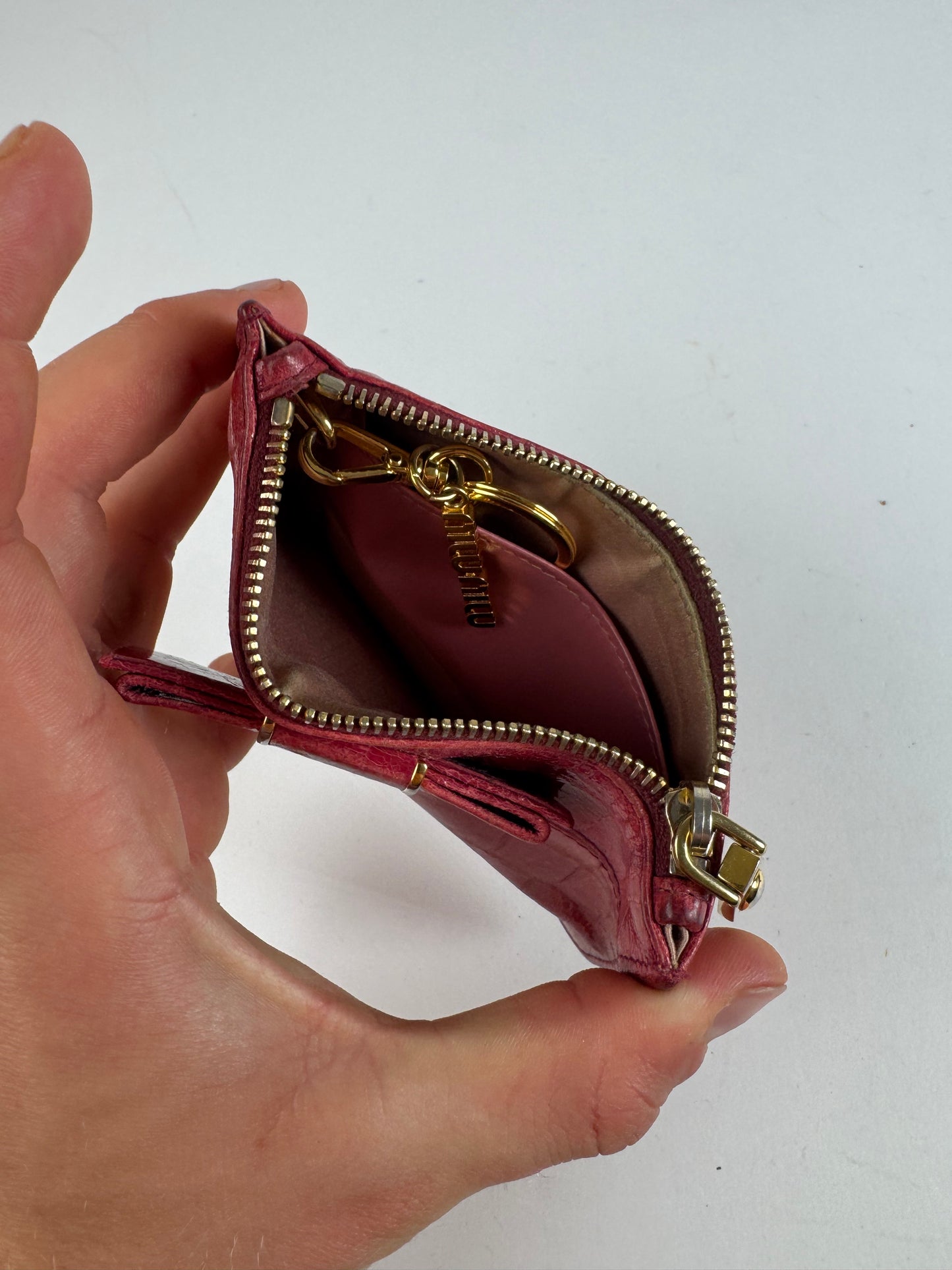 Vintage Miu Miu Leather Card Holder Pink